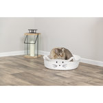 Cesta para gatos, redonda, ø 45 cm, blanco/marrón claro