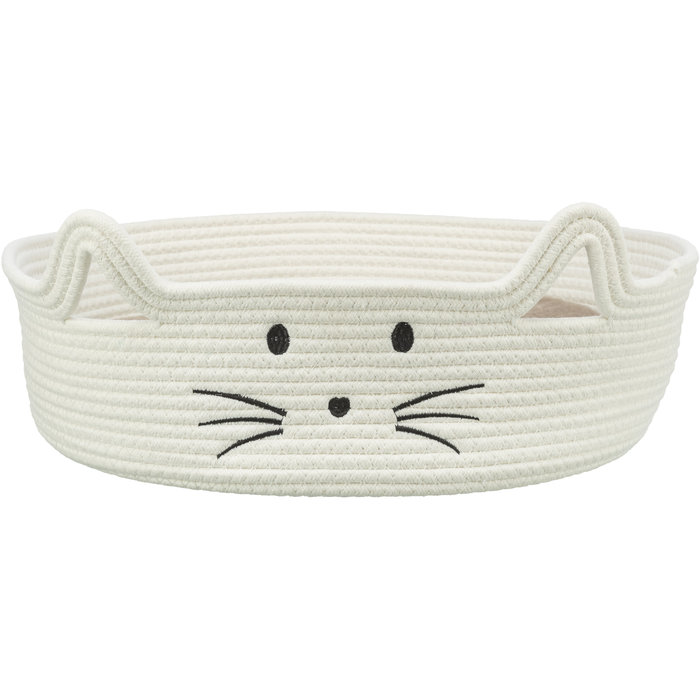 Cesta para gatos, redonda, ø 45 cm, blanco/marrón claro
