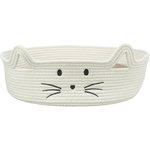 Cesta para gatos, redonda, ø 45 cm, blanco/marrón claro
