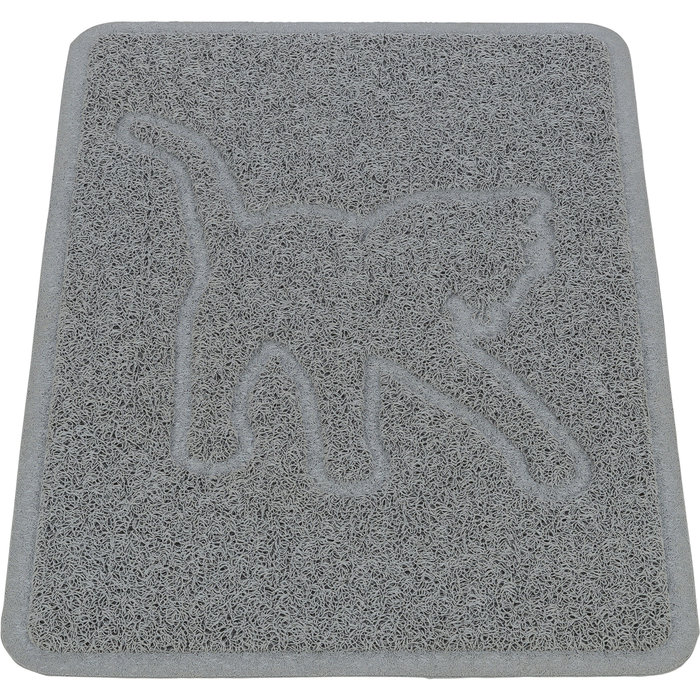 Alfombrilla para la bandeja de arena del gato, silueta de gato, PVC, 35 cm/48