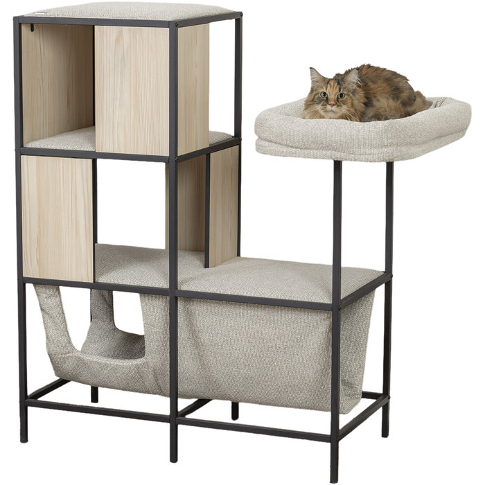 Rascador estilo CityStyle, con marco metálico, 95 × 62 cm, Altura: 100 cm