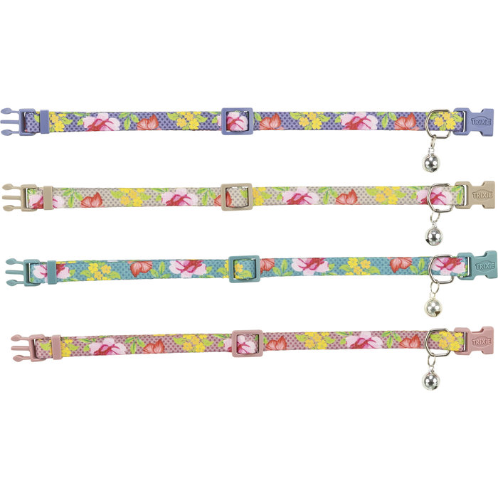 Collar para gatos, flores, 20–34 cm/10 mm, varios