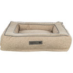 Cama Liano, tela/terciopelo tejido, rectangular, 120 × 90 cm, arena