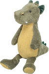 Dinosaurio con cuernos, felpa, sentado, 40 cm, verde